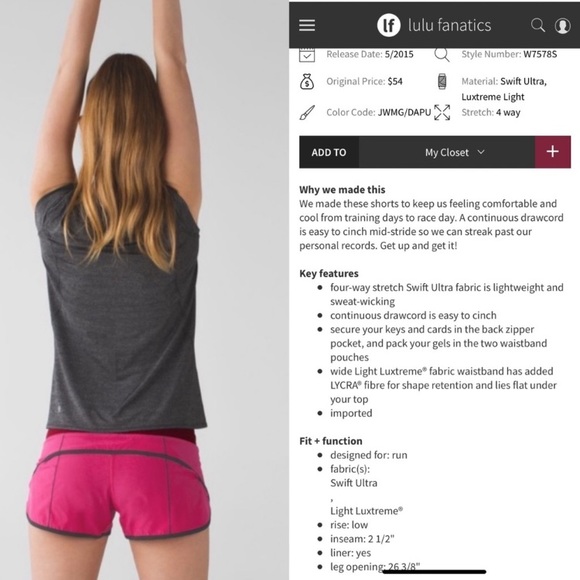 lululemon athletica Pants - Lululemon speed shorts 2.5” inseam.  Sz 6  RARE